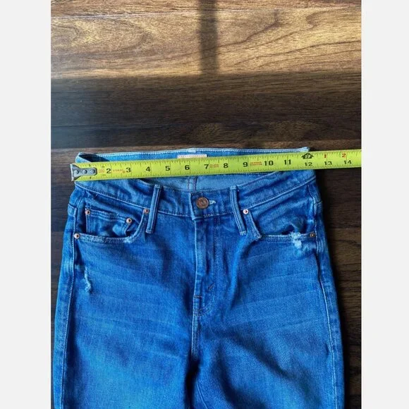 MOTHER Jeans Maroon Glace Fray Denim Pants Womens 24
